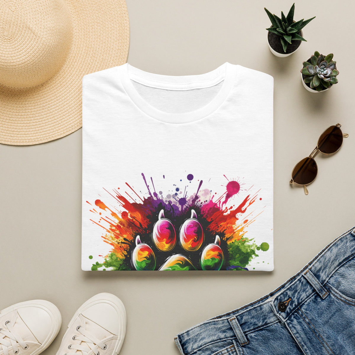 Paint Splater Paw Print t-shirt