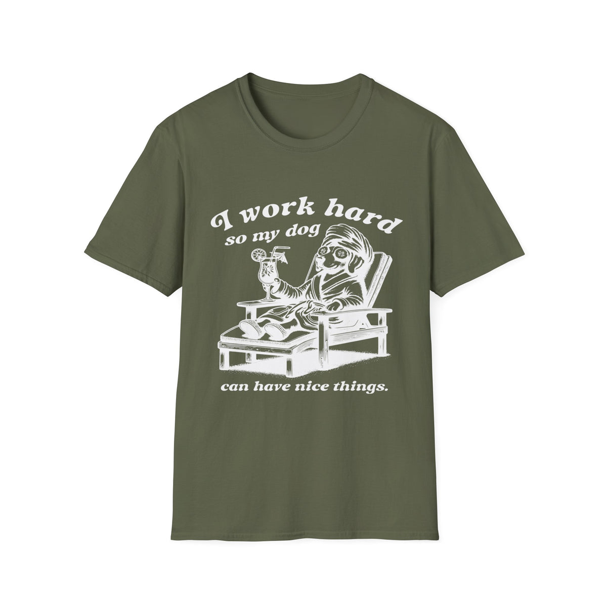 I Work Hard wht t-shirt