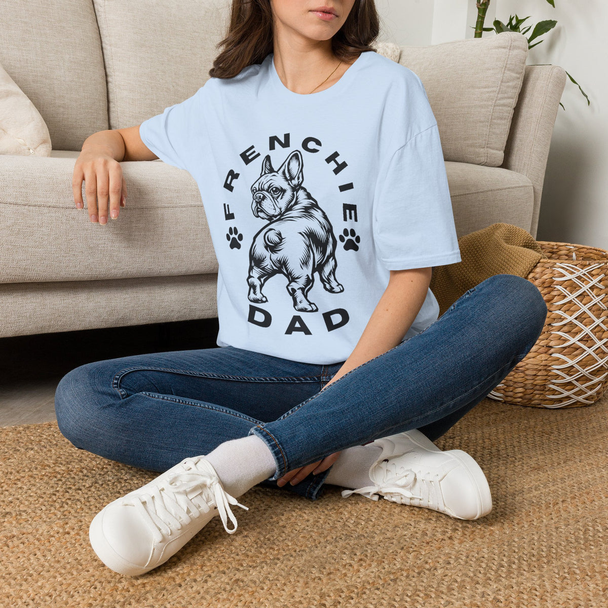 FRENCHIE DAD blk T SHIRT