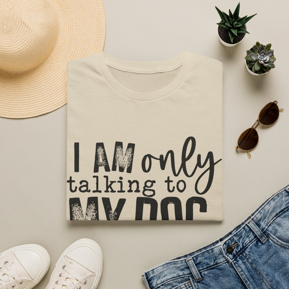talking to dog today blk t-shirt