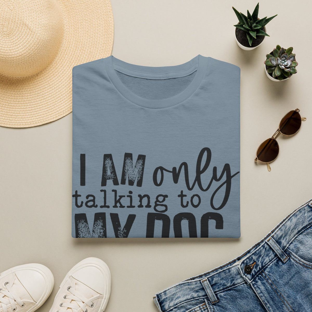 talking to dog today blk t-shirt