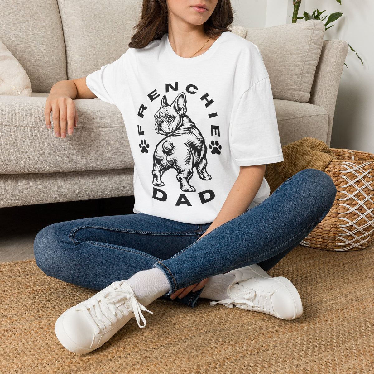 FRENCHIE DAD blk T SHIRT