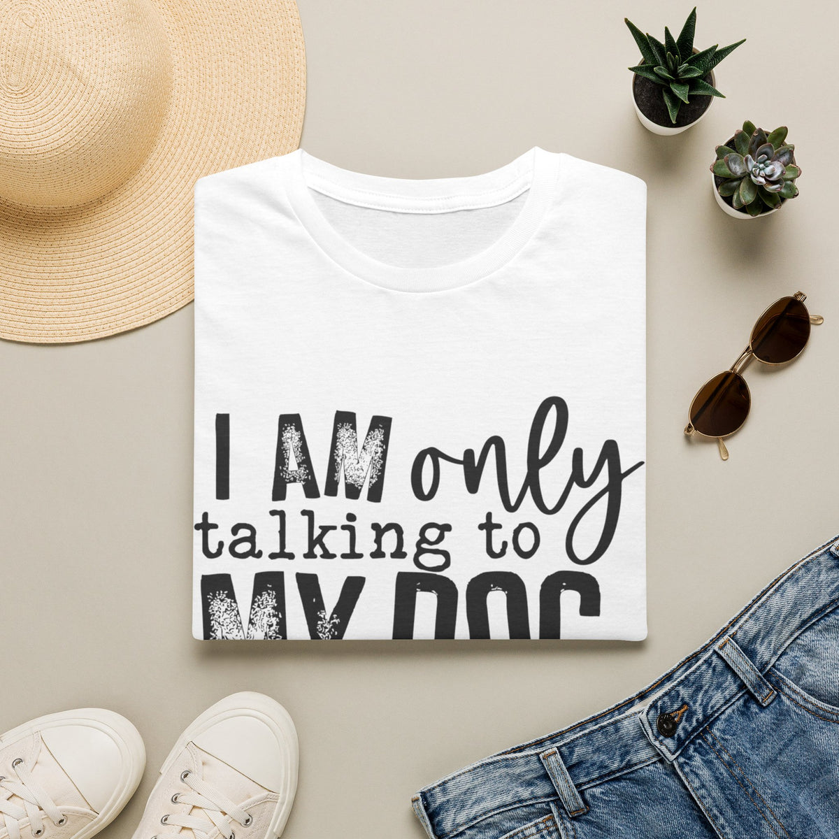 talking to dog today blk t-shirt