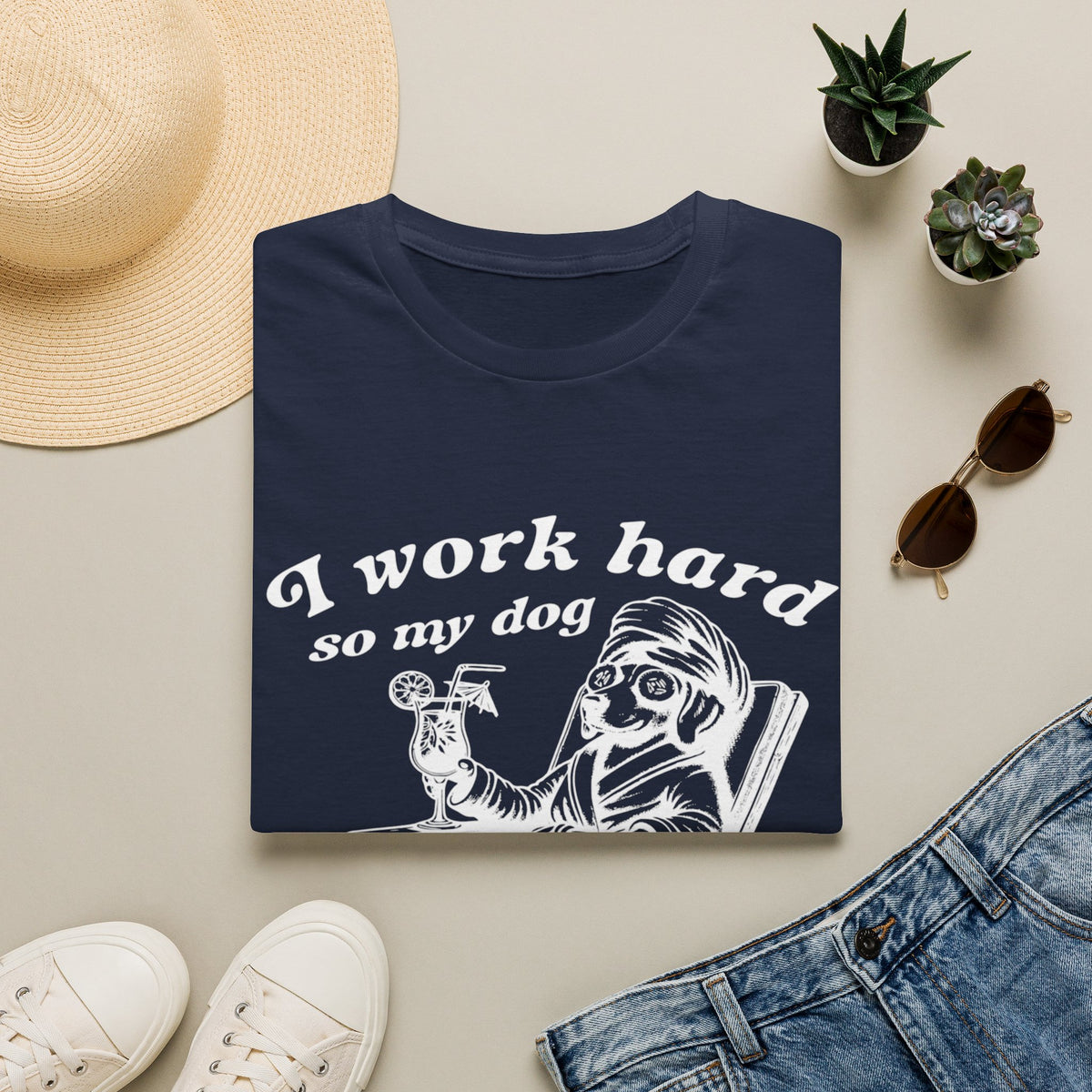 I Work Hard wht t-shirt