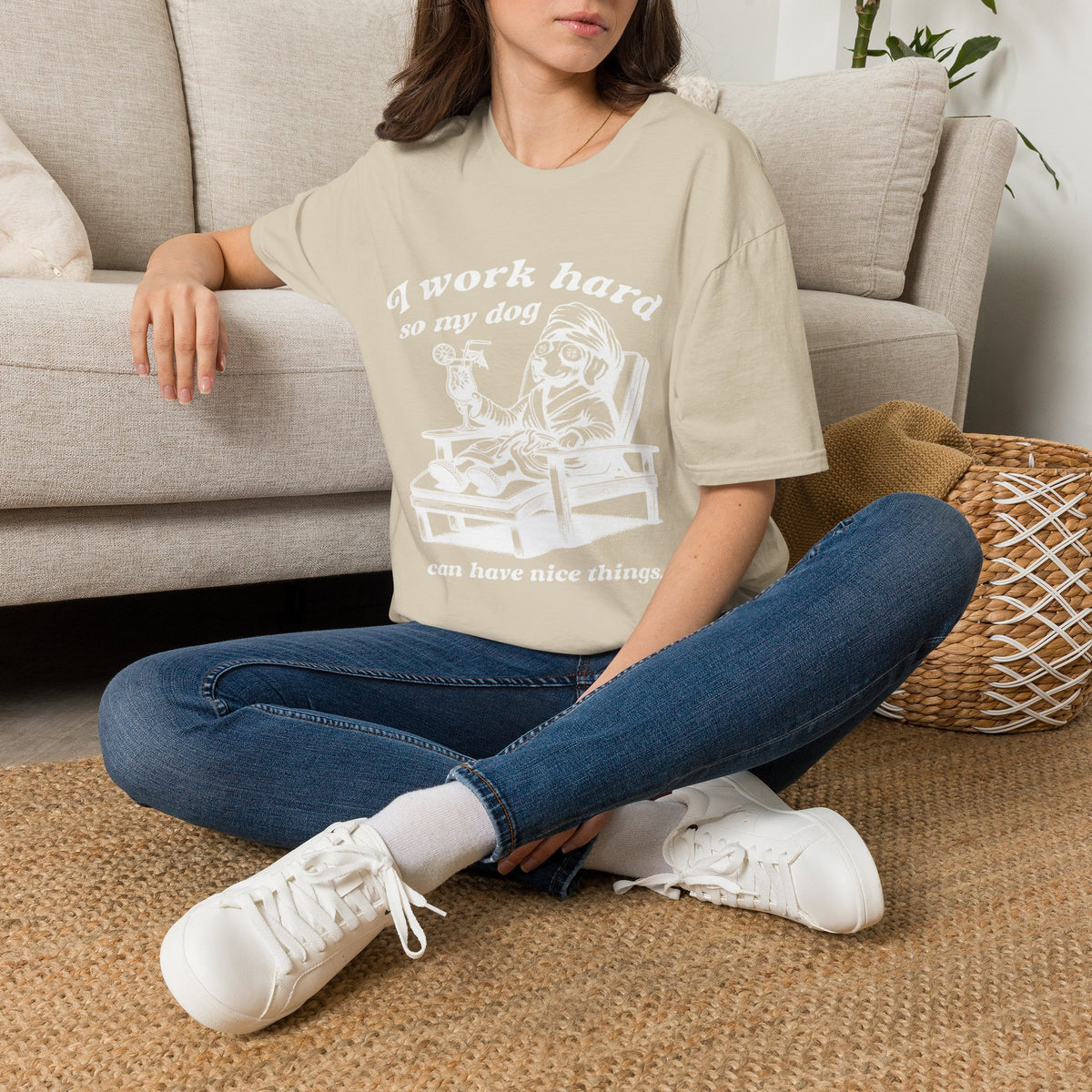 I Work Hard wht t-shirt
