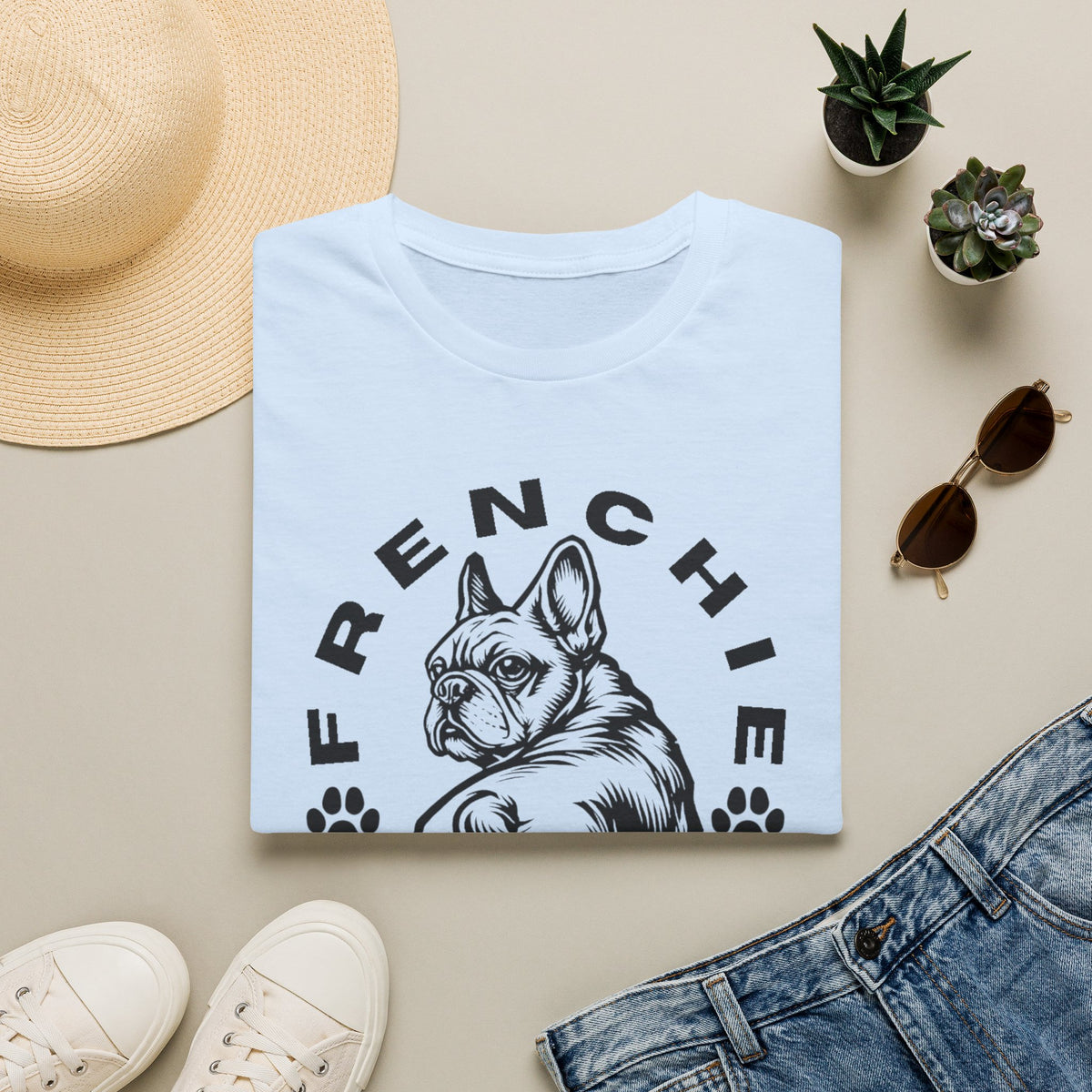 FRENCHIE DAD blk T SHIRT