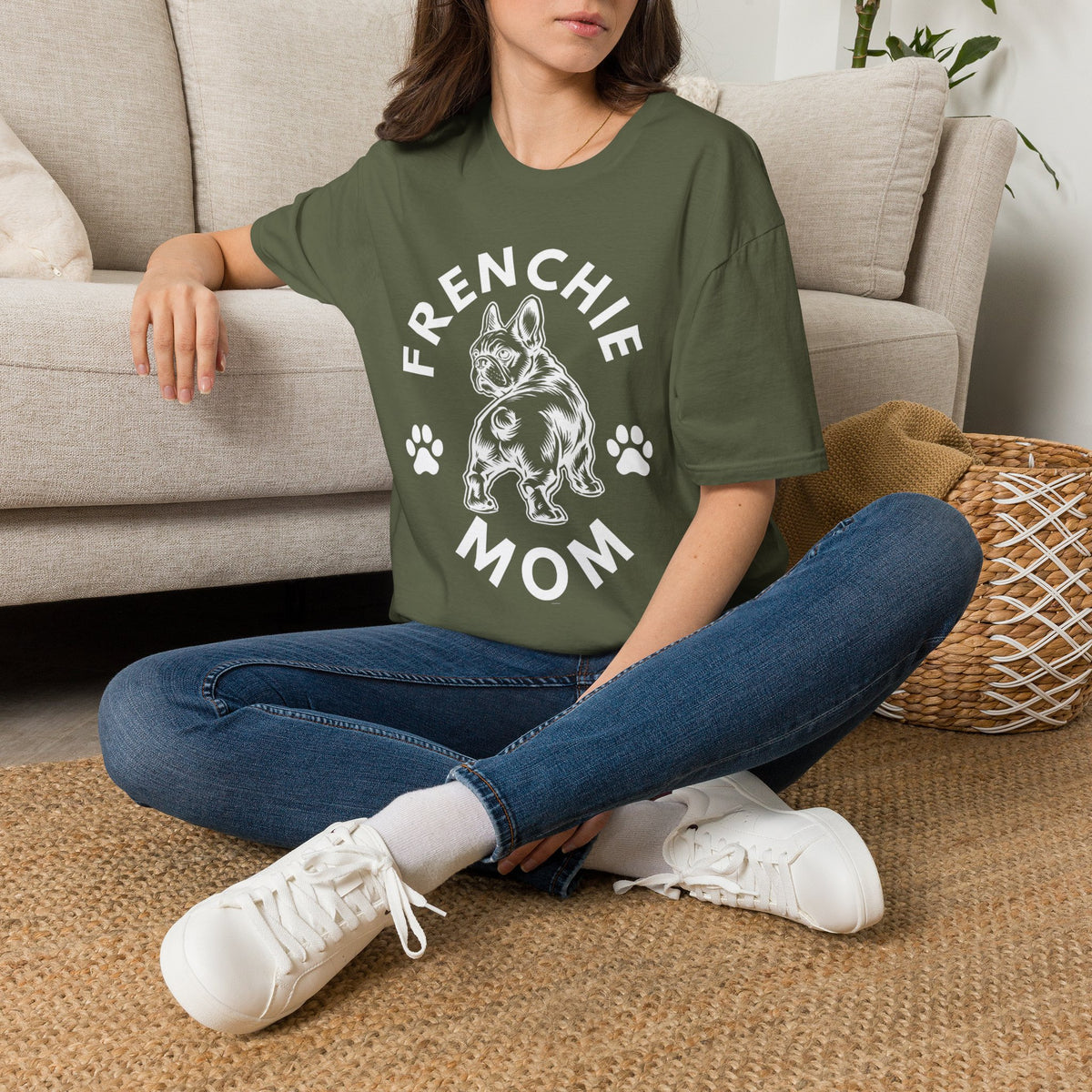 FRENCHIE MOM wht T SHIRT