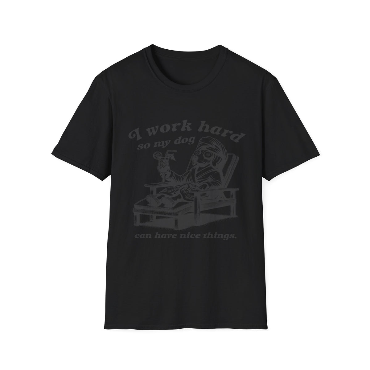 I Work Hard blk t-shirt