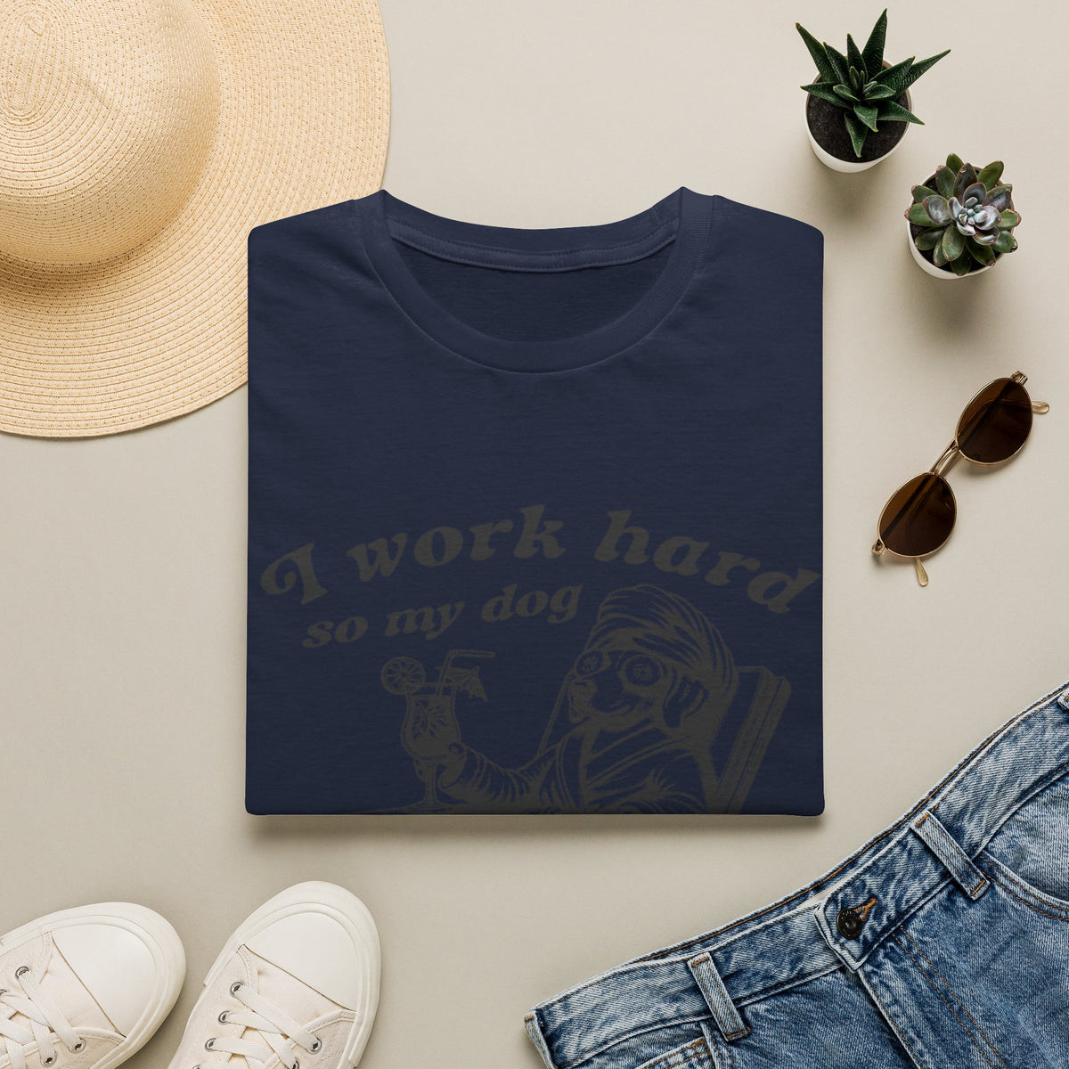 I Work Hard blk t-shirt
