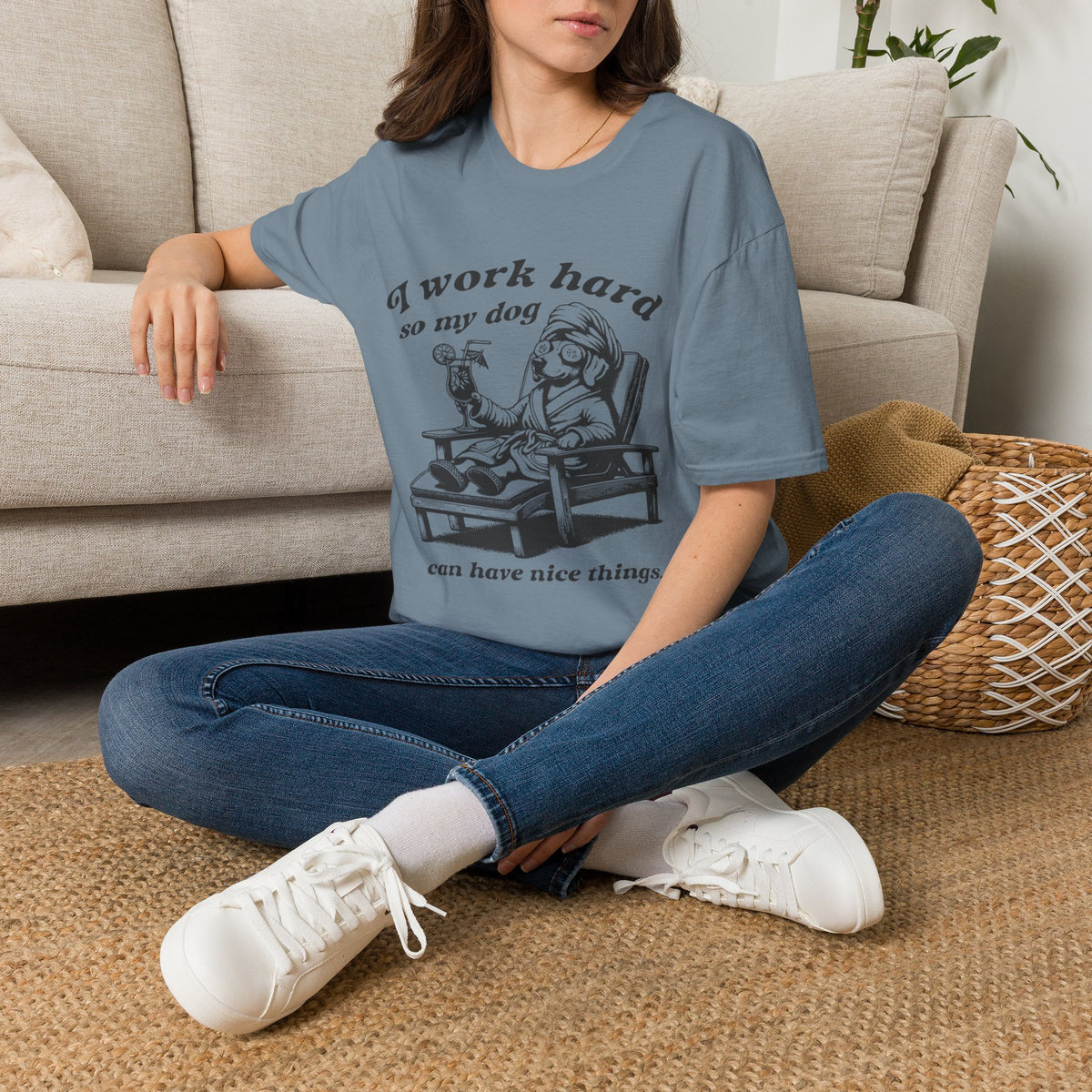 I Work Hard blk t-shirt