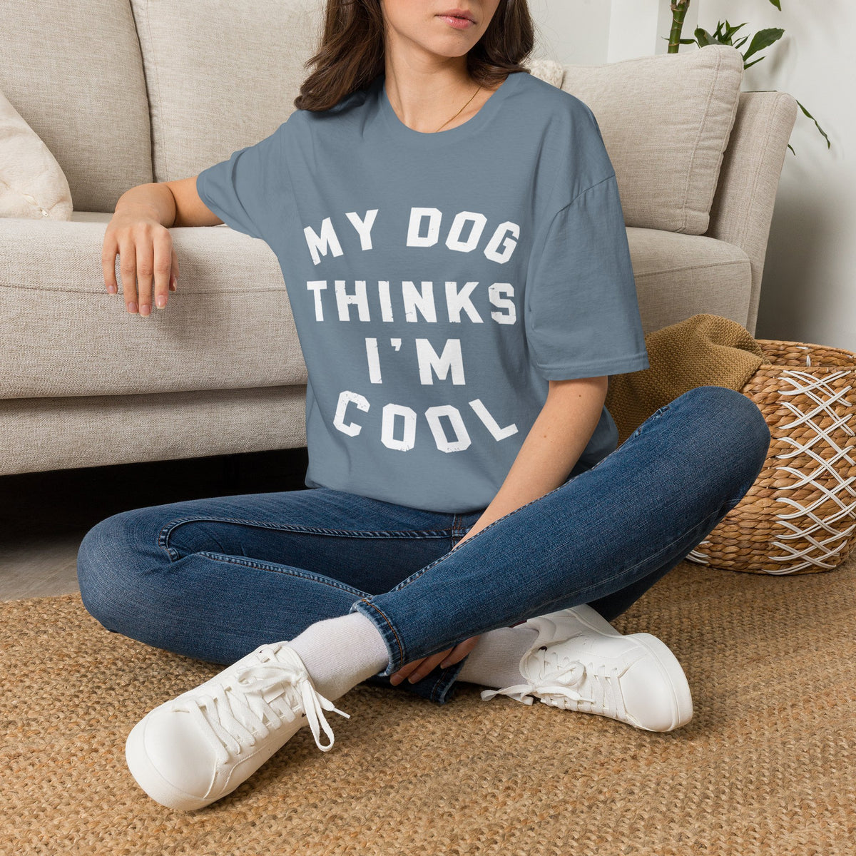 My Dog Thinks Im Cool wht t-shirt