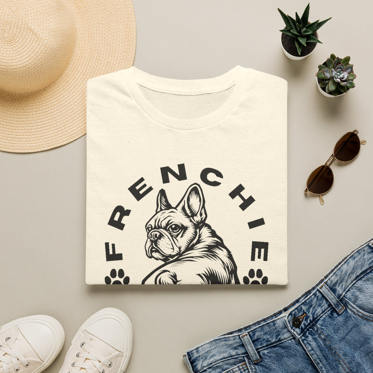 FRENCHIE DAD blk T SHIRT