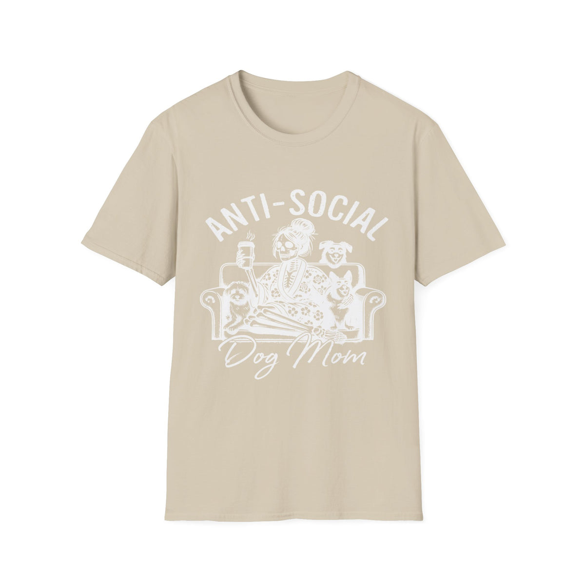 Anti Socail Dog Mom wht t-shirt