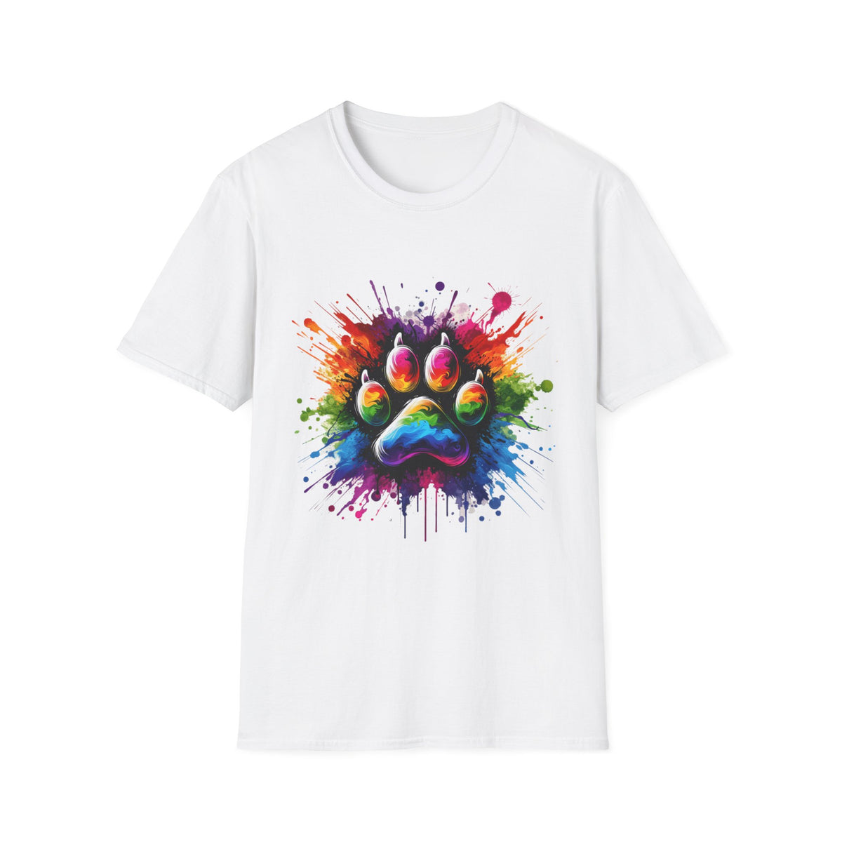 Paint Splater Paw Print t-shirt