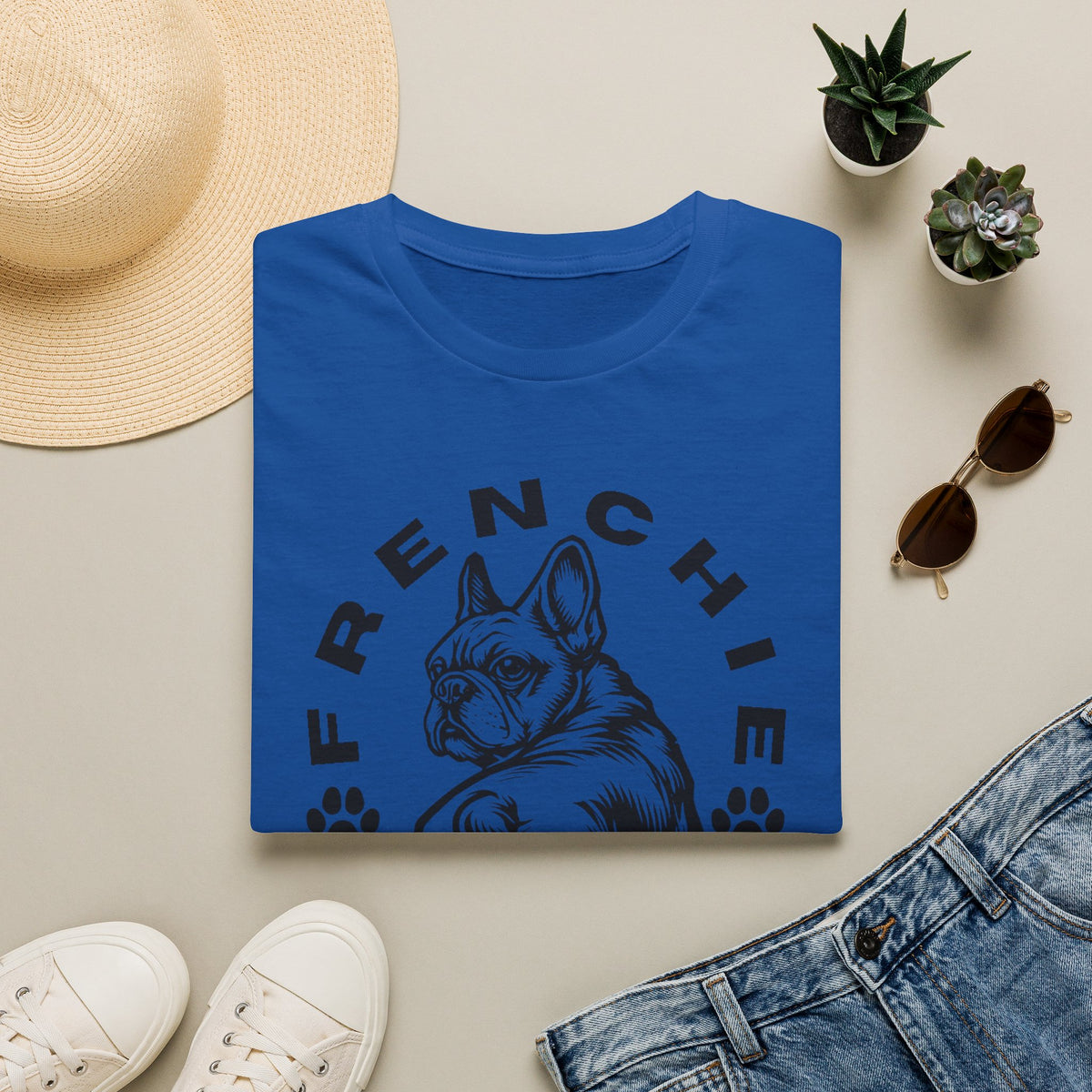 FRENCHIE DAD blk T SHIRT