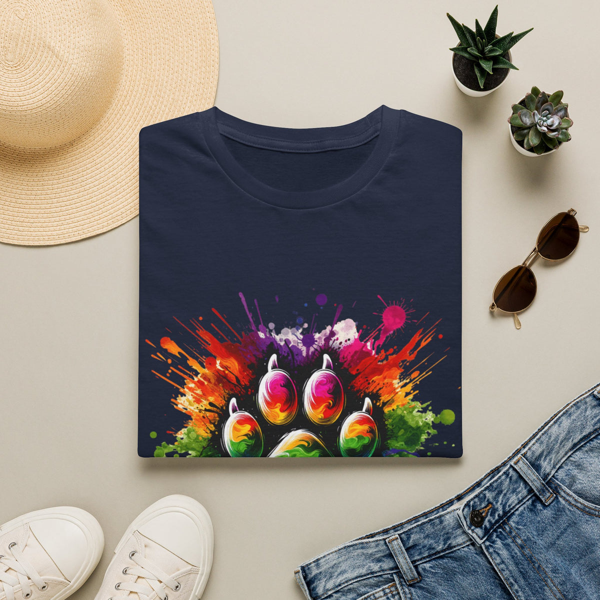 Paint Splater Paw Print t-shirt