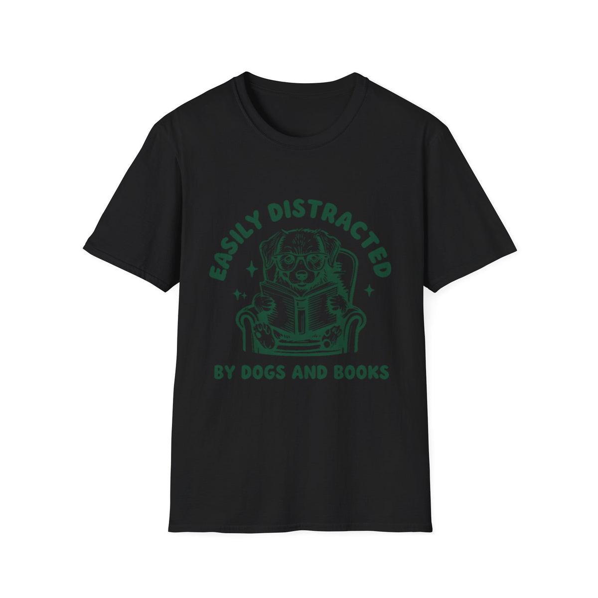 Easily Distracted By Dogs And Books t-shirt