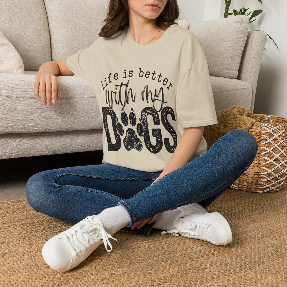 Life Better With My Dogs blk t-shirt