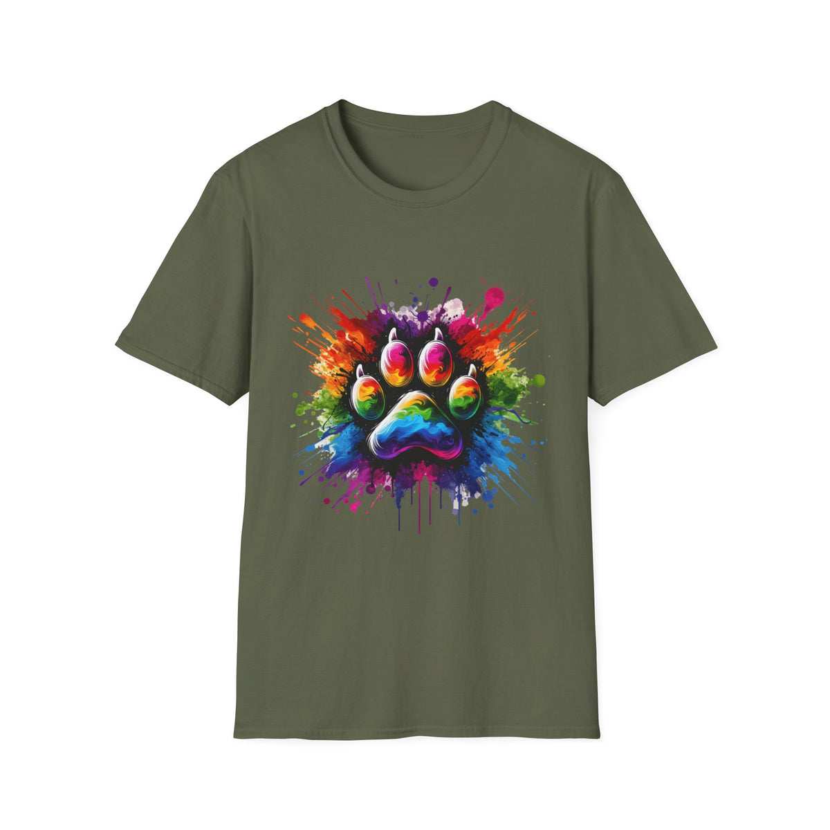 Paint Splater Paw Print t-shirt
