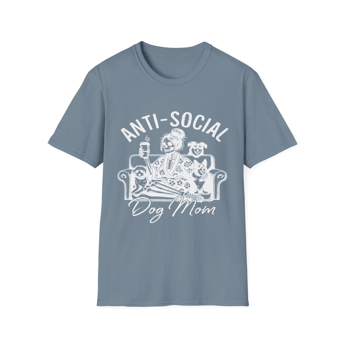 Anti Socail Dog Mom wht t-shirt