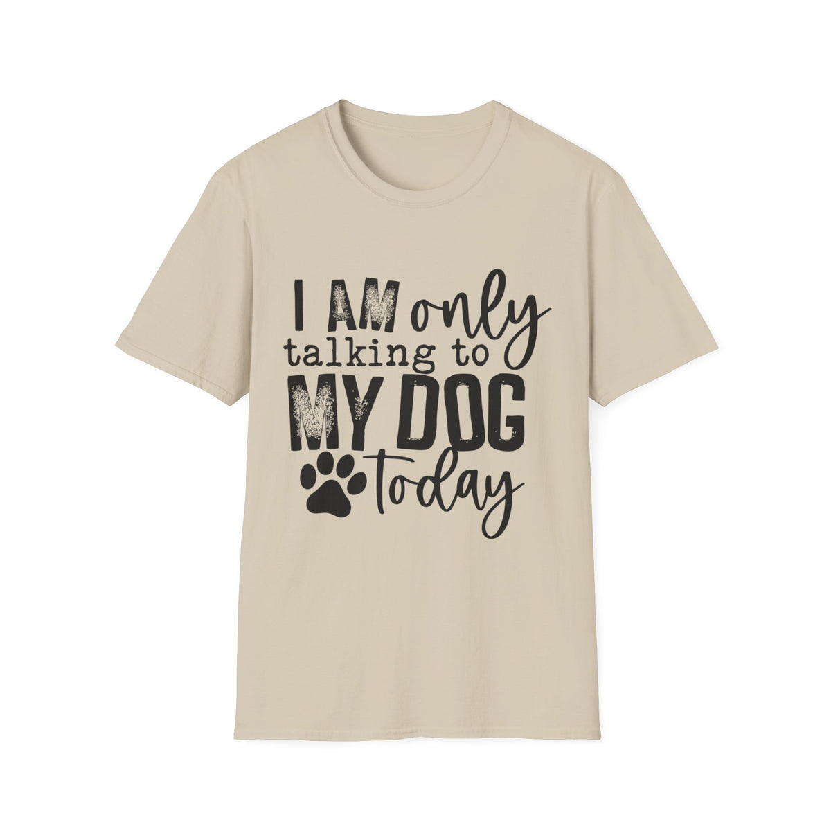 talking to dog today blk t-shirt