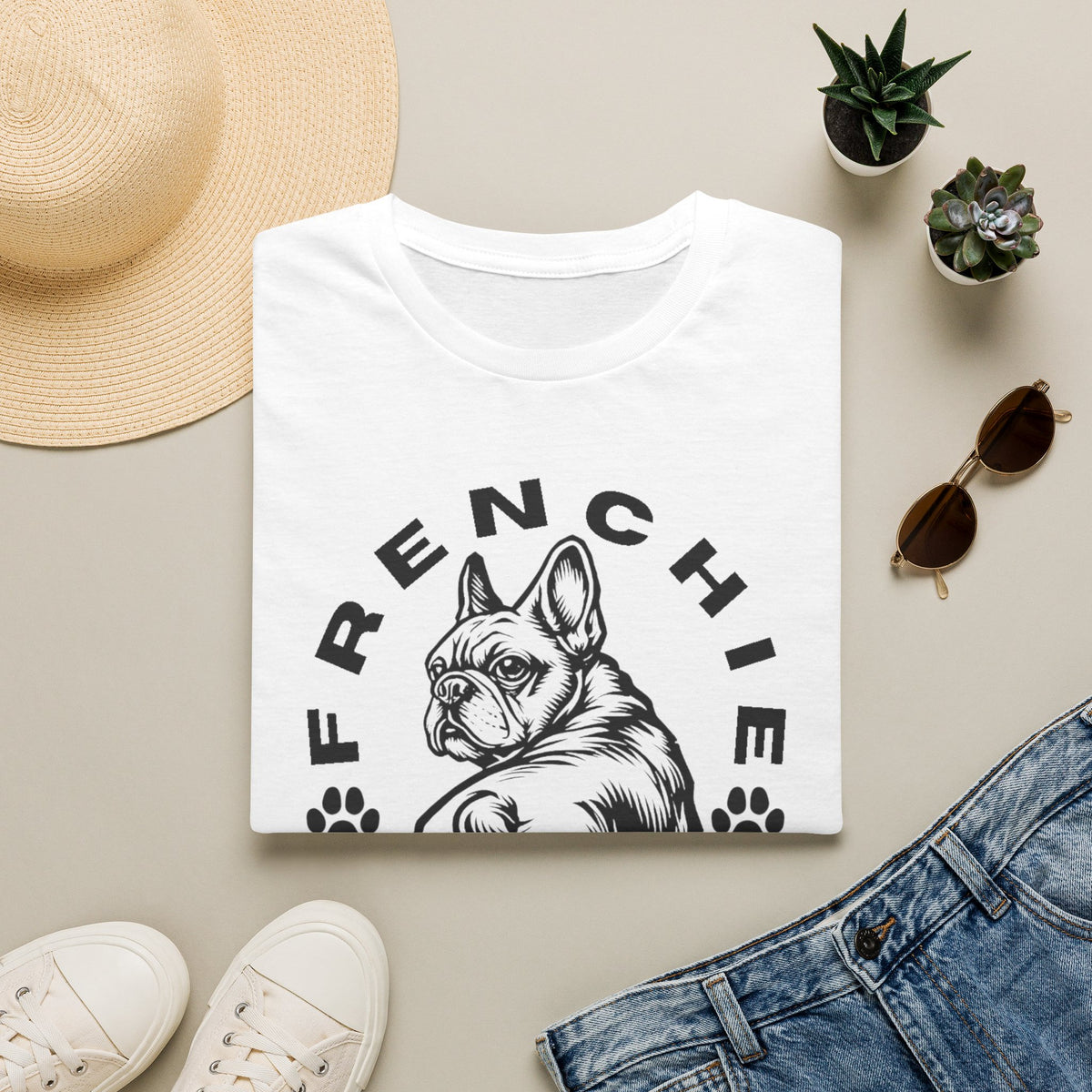 FRENCHIE DAD blk T SHIRT
