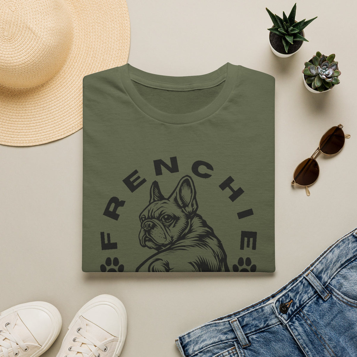 FRENCHIE DAD blk T SHIRT