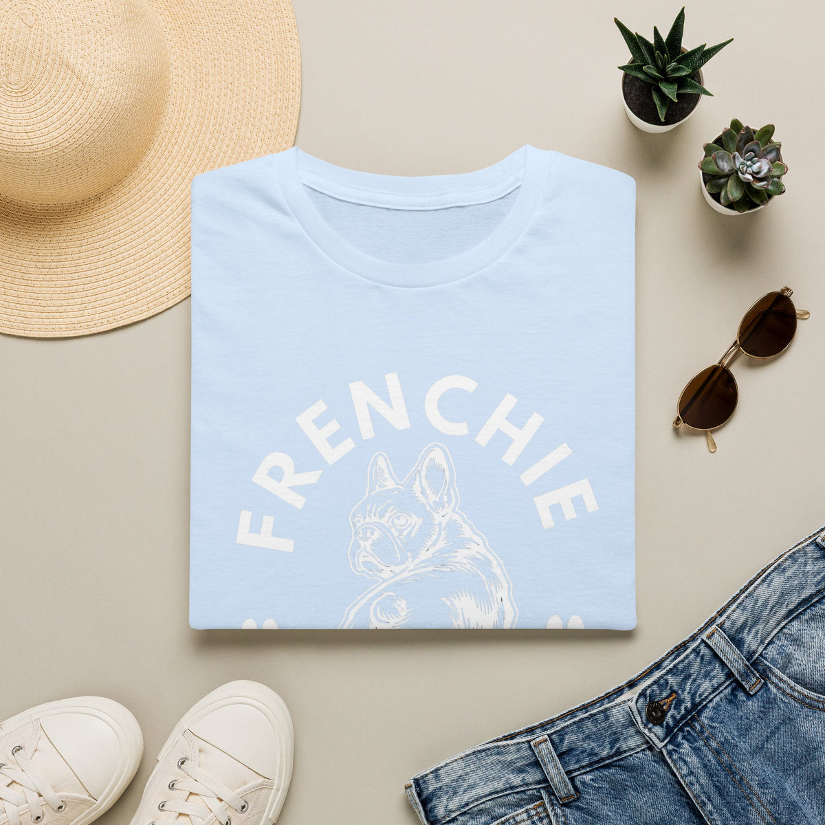 FRENCHIE MOM wht T SHIRT