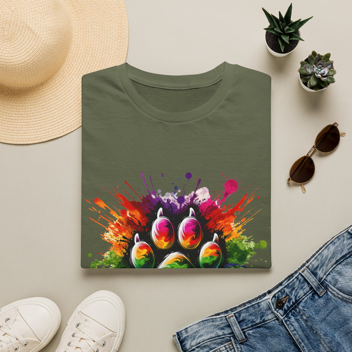 Paint Splater Paw Print t-shirt