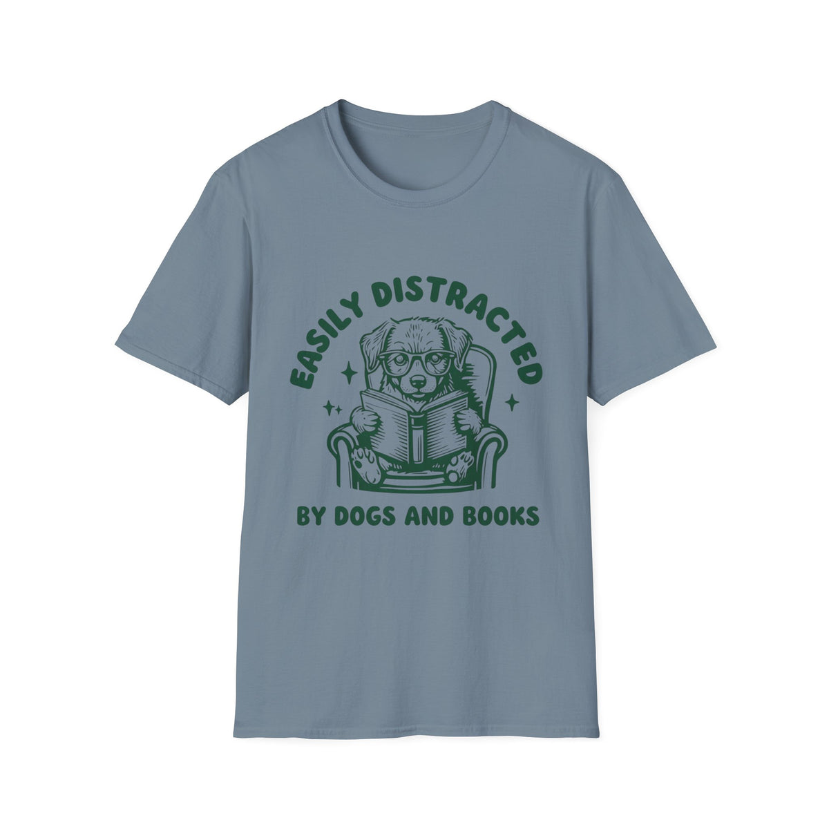Easily Distracted By Dogs And Books t-shirt