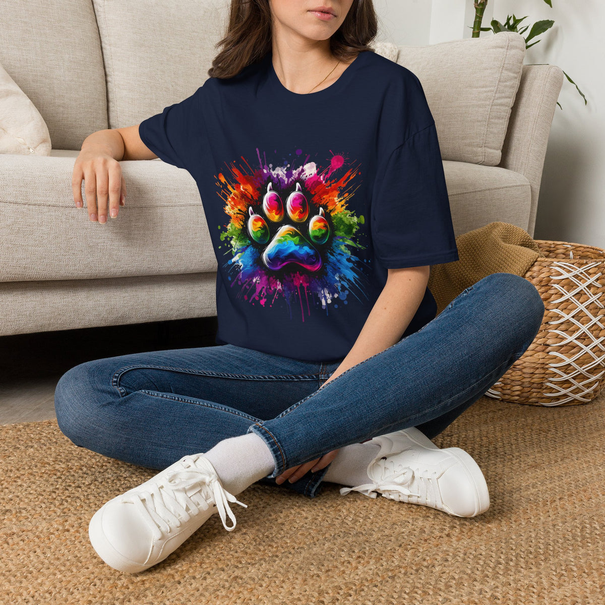 Paint Splater Paw Print t-shirt