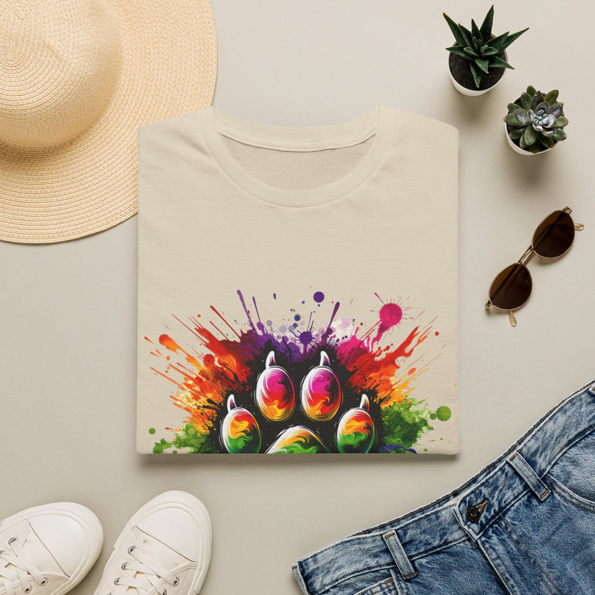 Paint Splater Paw Print t-shirt
