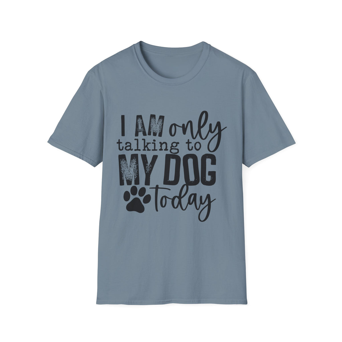 talking to dog today blk t-shirt