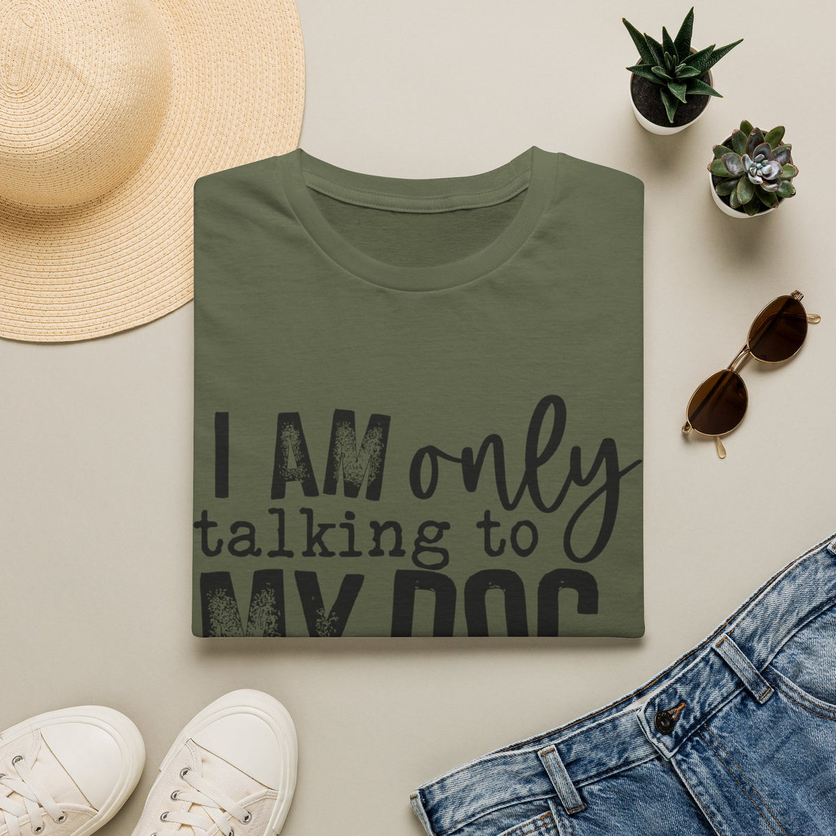 talking to dog today blk t-shirt