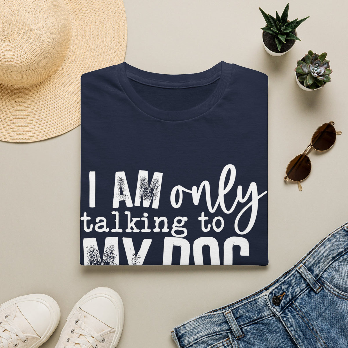 talking to dog today wht t-shirt