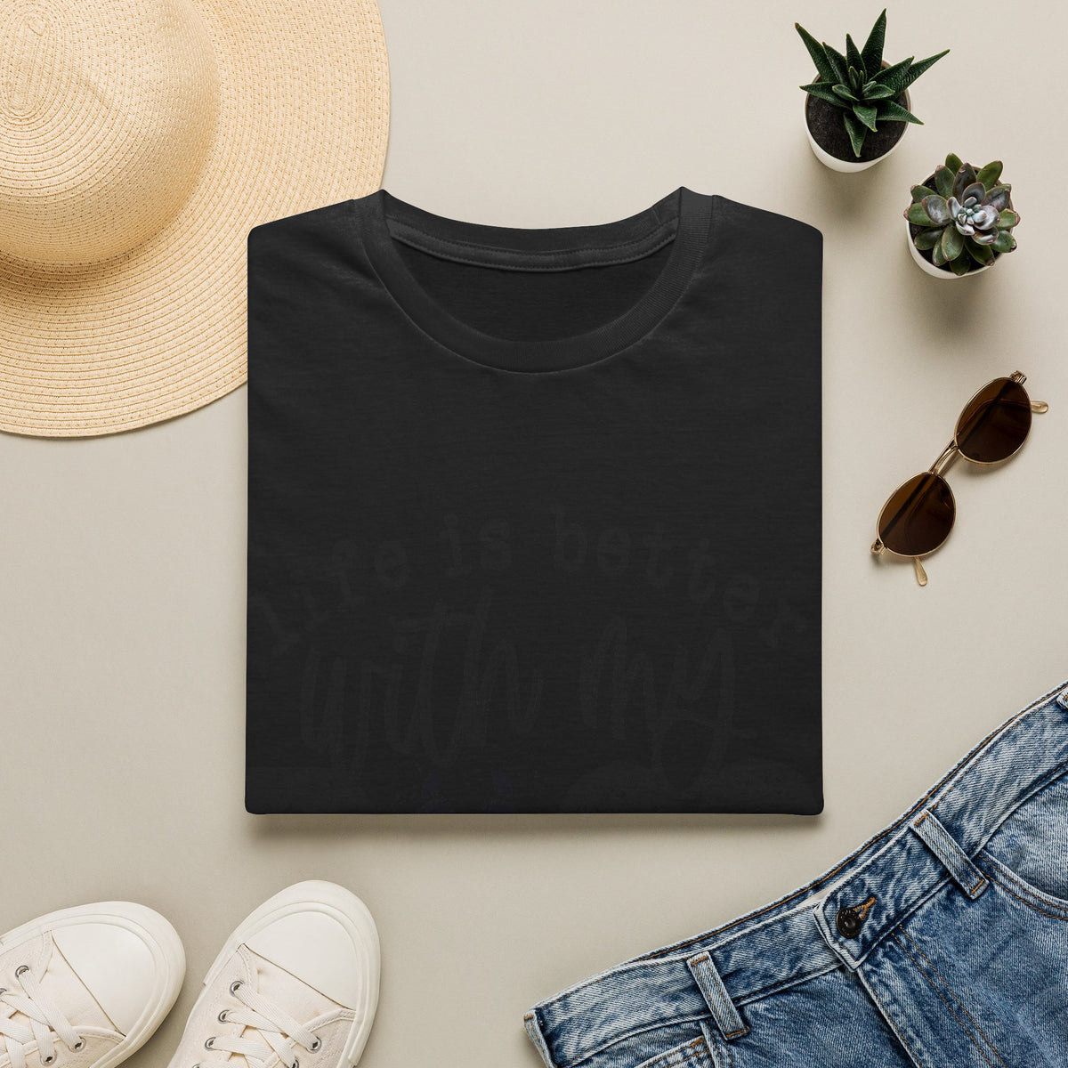 Life Better With My Dogs blk t-shirt