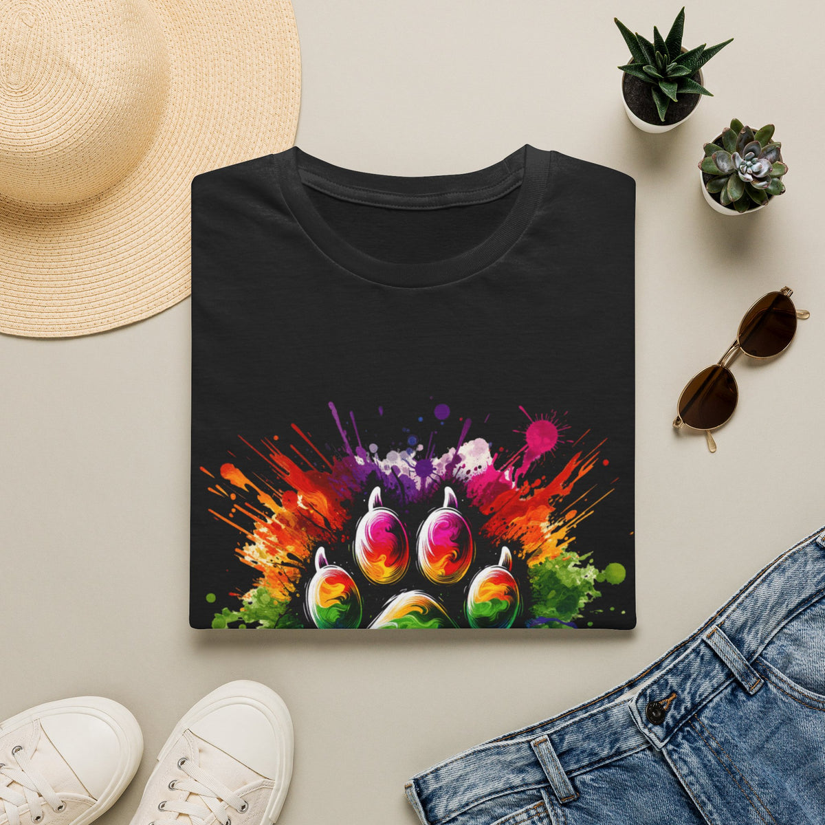 Paint Splater Paw Print t-shirt