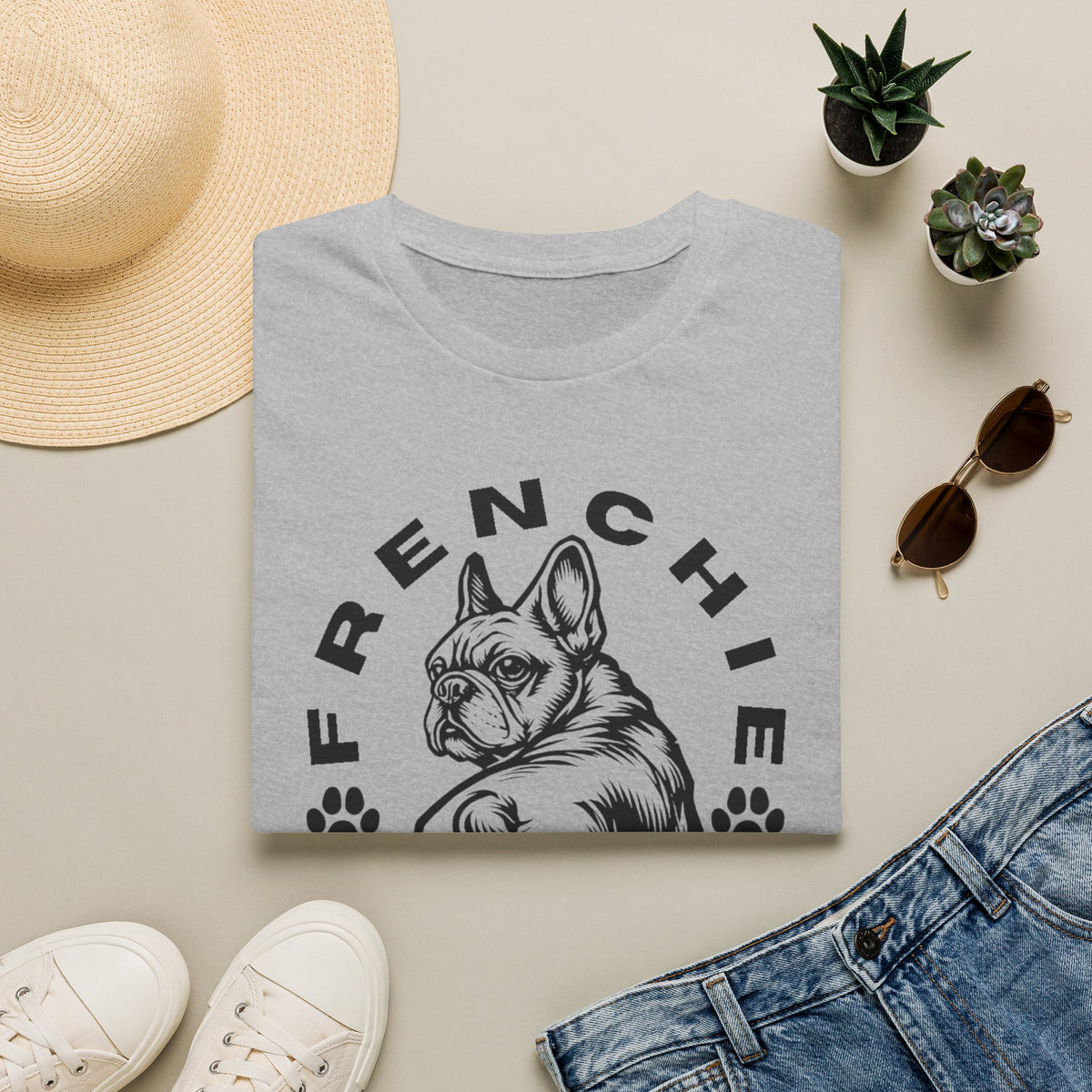 FRENCHIE DAD blk T SHIRT