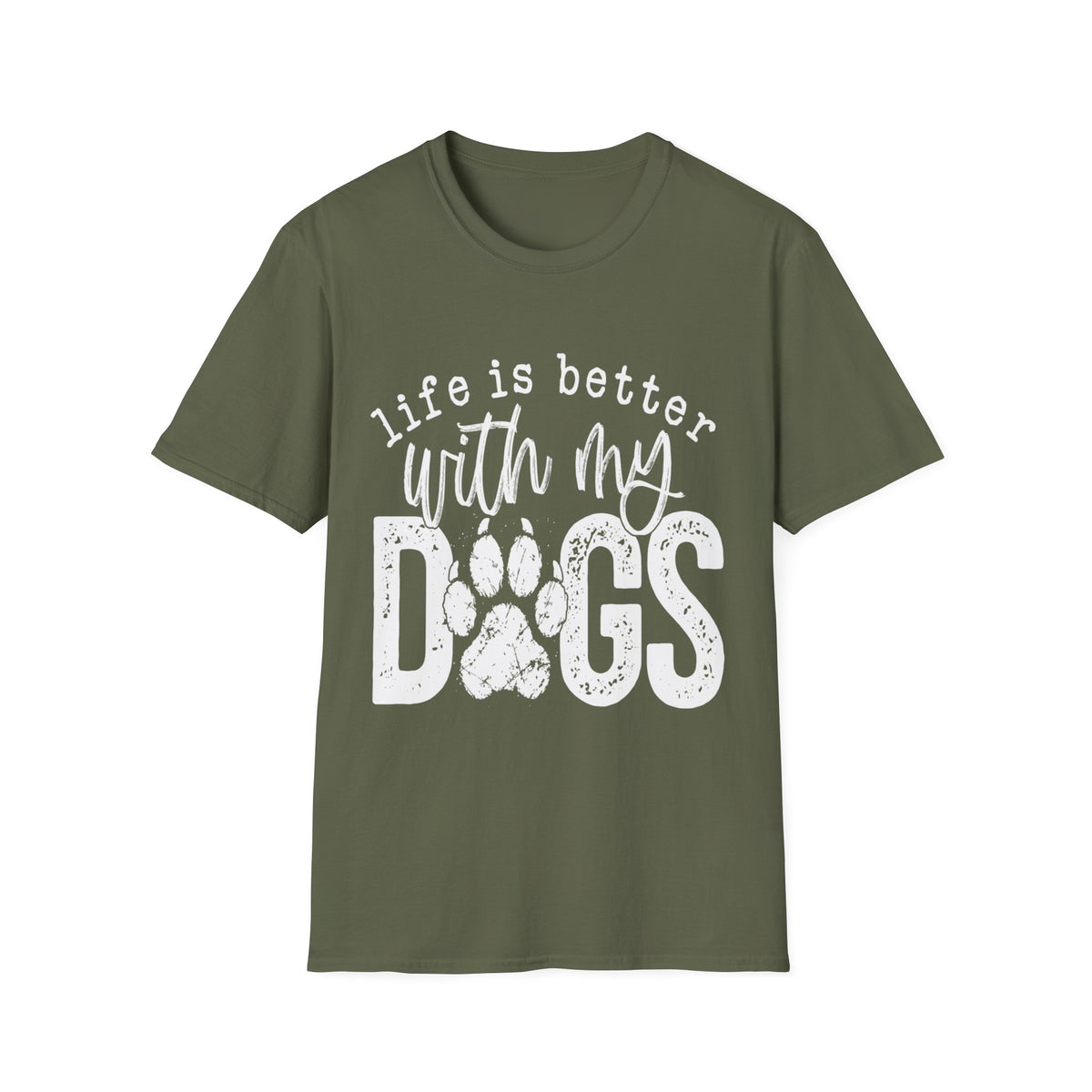 Life Better With My Dogs wht t-shirt