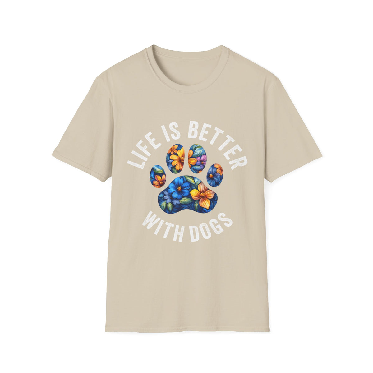 Life Better With Dogs wht t-shirt