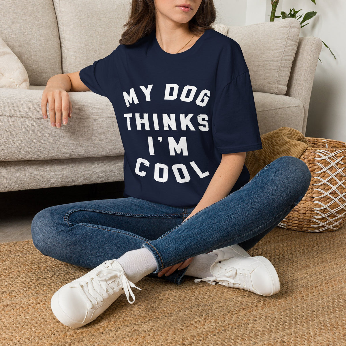 My Dog Thinks Im Cool wht t-shirt