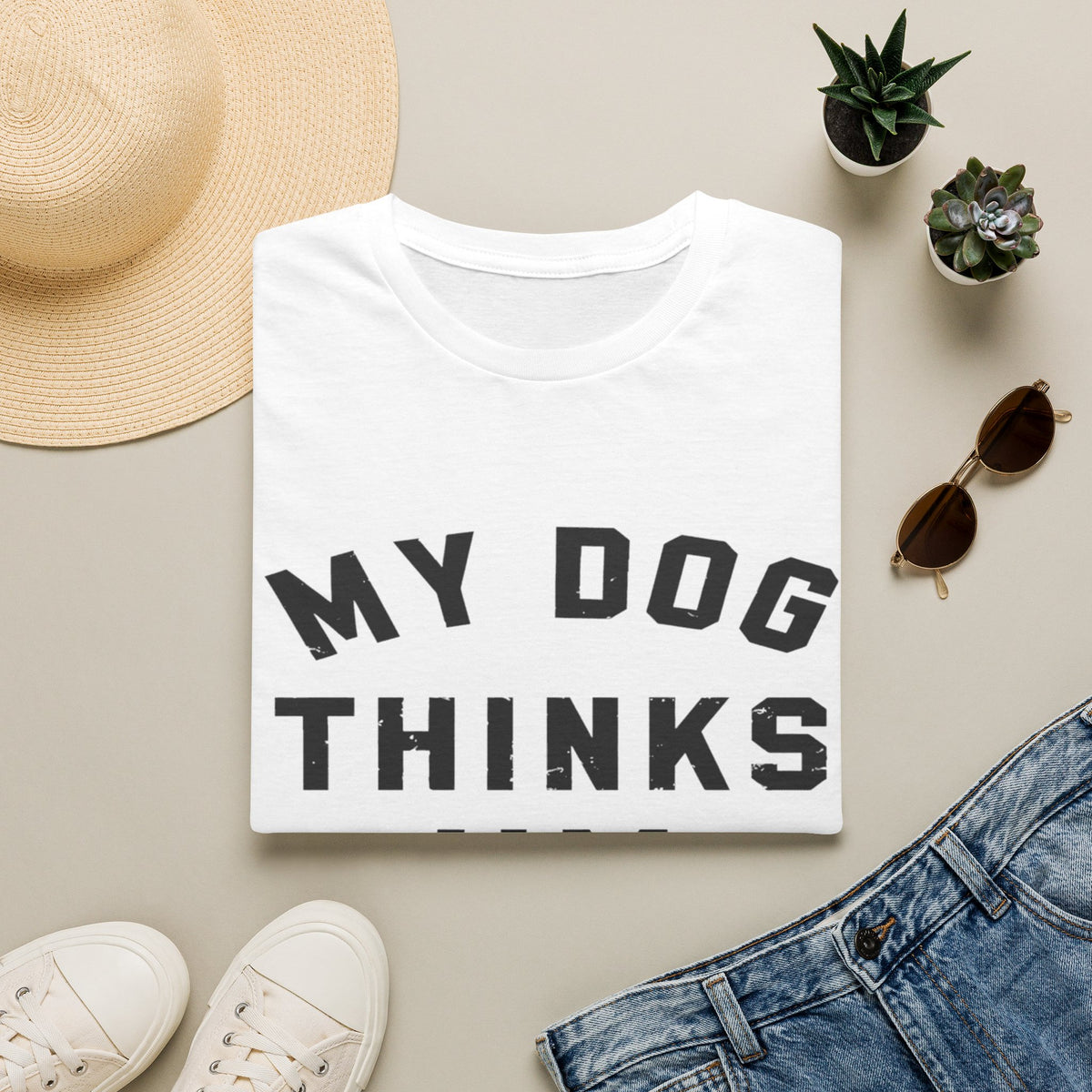 My Dog Thinks Im Cool blk t-shirt