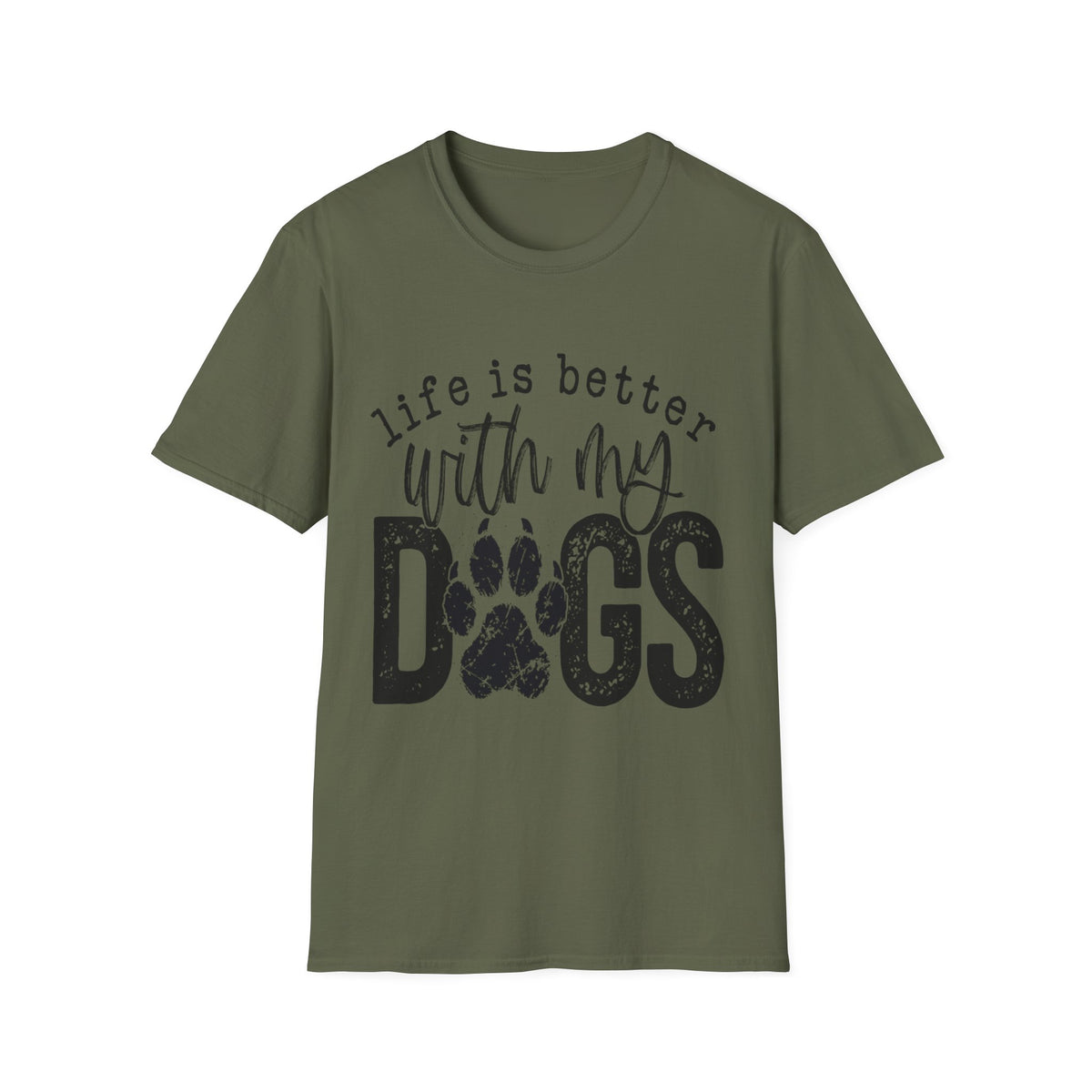 Life Better With My Dogs blk t-shirt