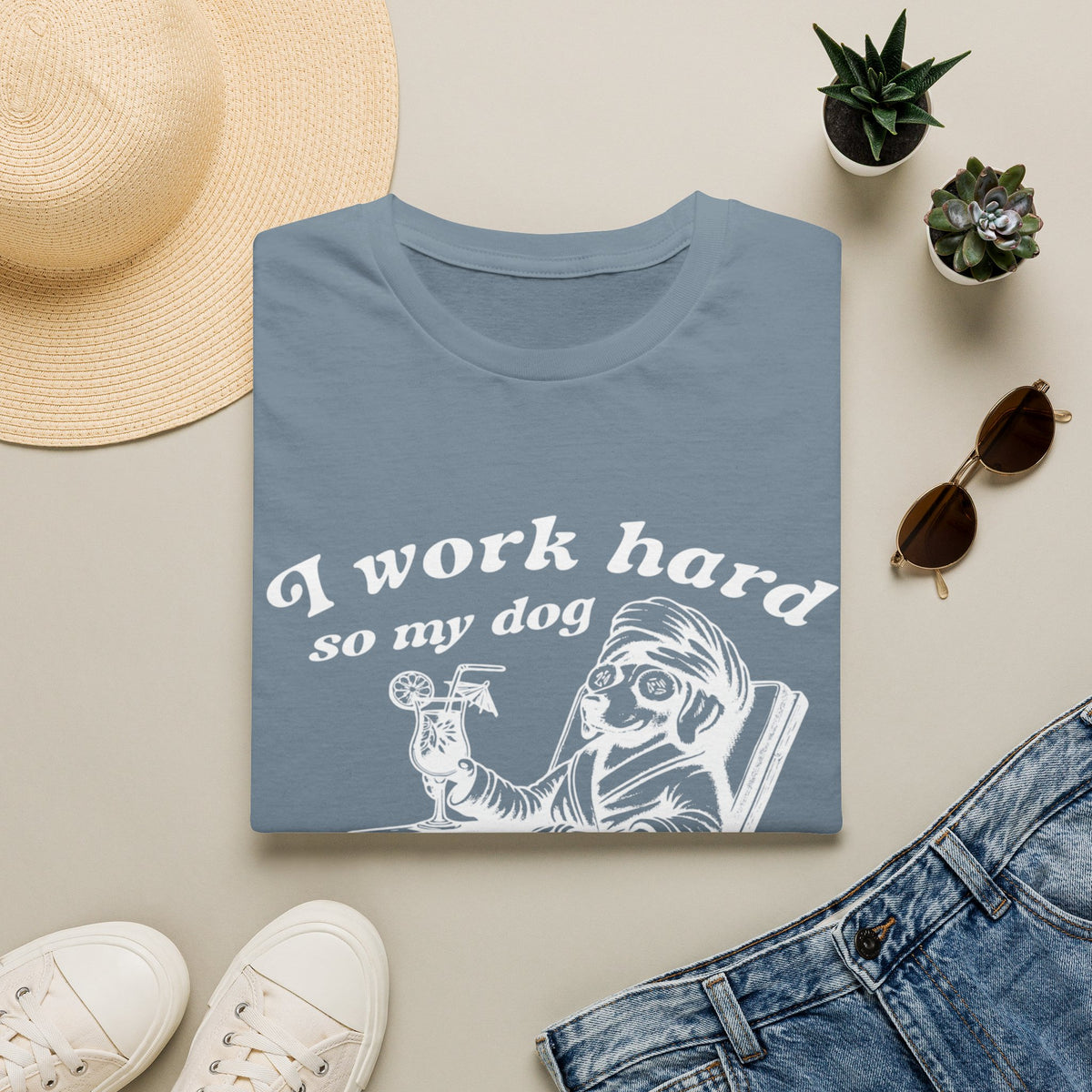 I Work Hard wht t-shirt