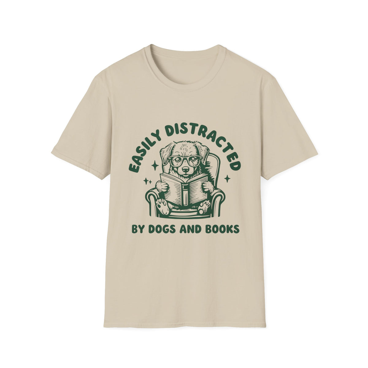 Easily Distracted By Dogs And Books t-shirt