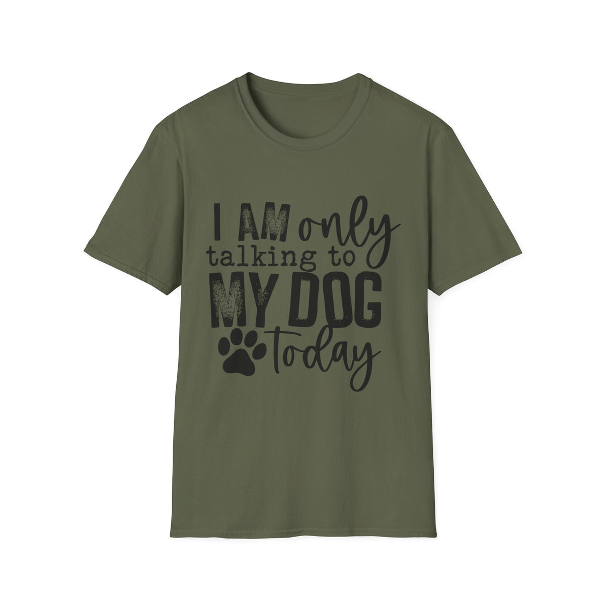 talking to dog today blk t-shirt