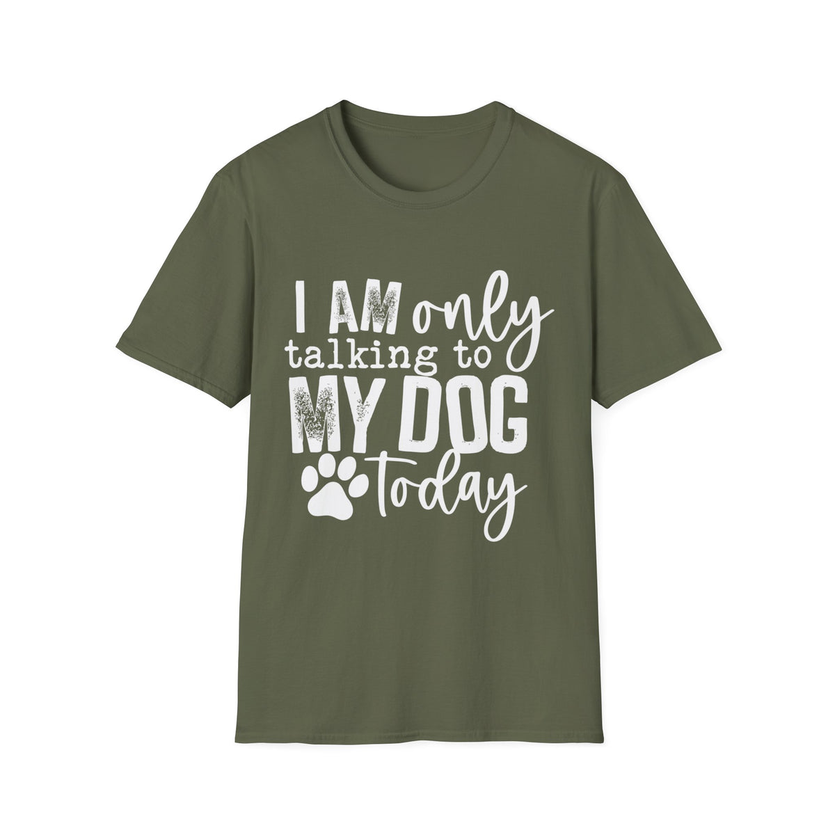 talking to dog today wht t-shirt