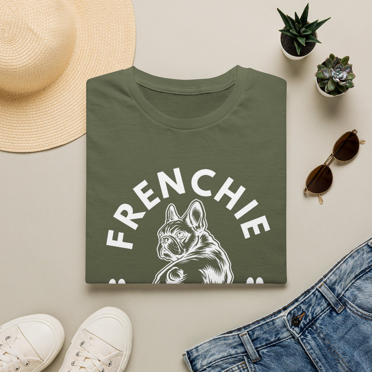 FRENCHIE MOM wht T SHIRT