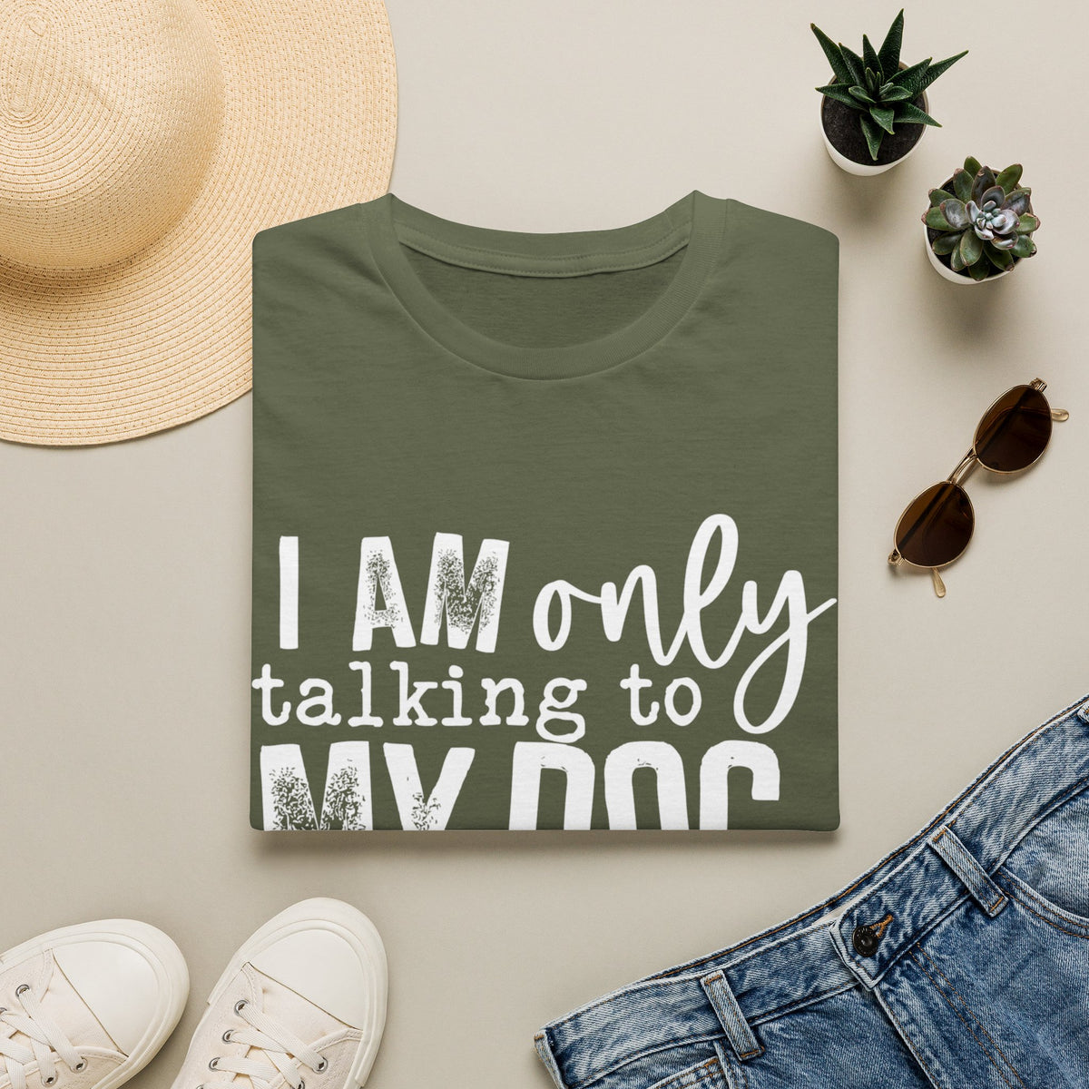 talking to dog today wht t-shirt