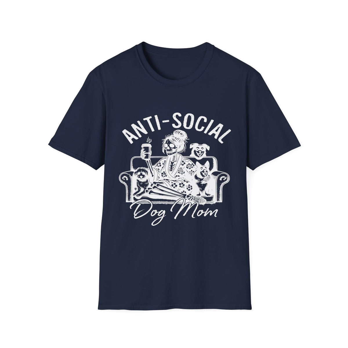 Anti Socail Dog Mom wht t-shirt
